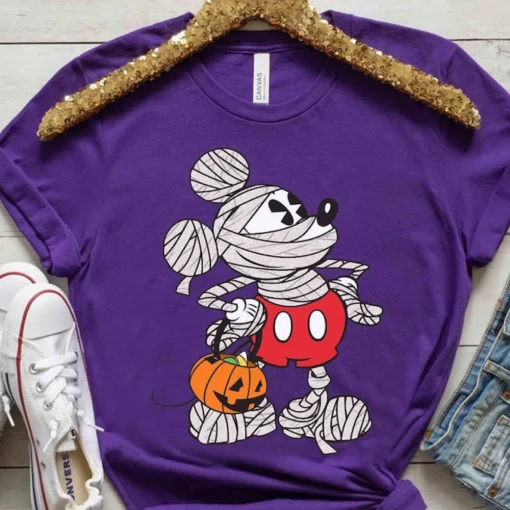 Mickey Mouse Custom Mummy Trick Or Treat Shirt, Disney Parks Halfway To Halloween Tee, Mickey's Not So Scary Party Fall Season Gift s2