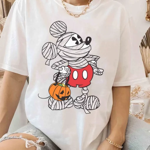 Mickey Mouse Custom Mummy Trick Or Treat Shirt, Disney Parks Halfway To Halloween Tee, Mickey's Not So Scary Party Fall Season Gift s3