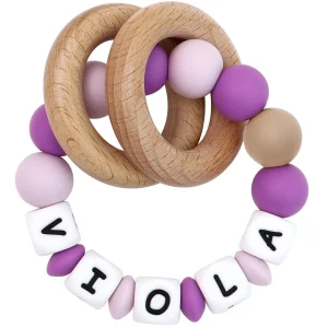 Munchewy Personalized Baby Rattle Teether Ring