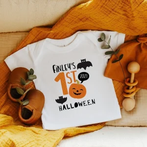 Personalised Kids First Halloween T-Shirt With Name, Boy Or Girl 1st