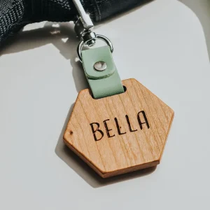 Personalised Wooden School Bag Tag + Quote - Name Tag for Kids Back Pack