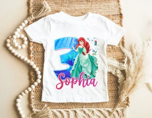 Personalized Ariel Birthday Shirt For Matching Family