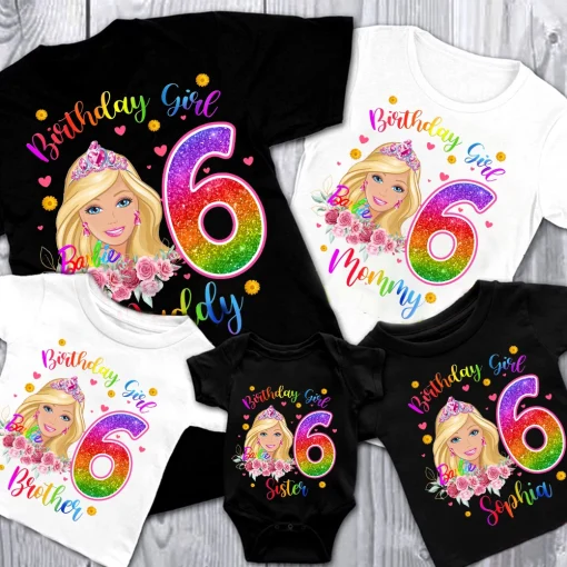 Personalized Barbie Birthday Shirt 3