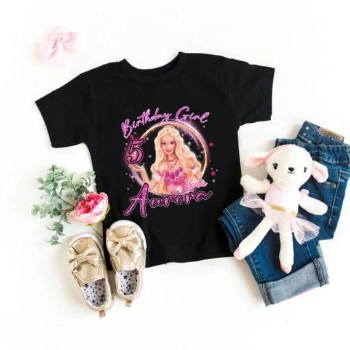 Personalized Barbie Shirt for Birthday Girl3