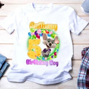 Personalized Chuck E Cheese Family Matching Shirt For 5th Birthday Boy