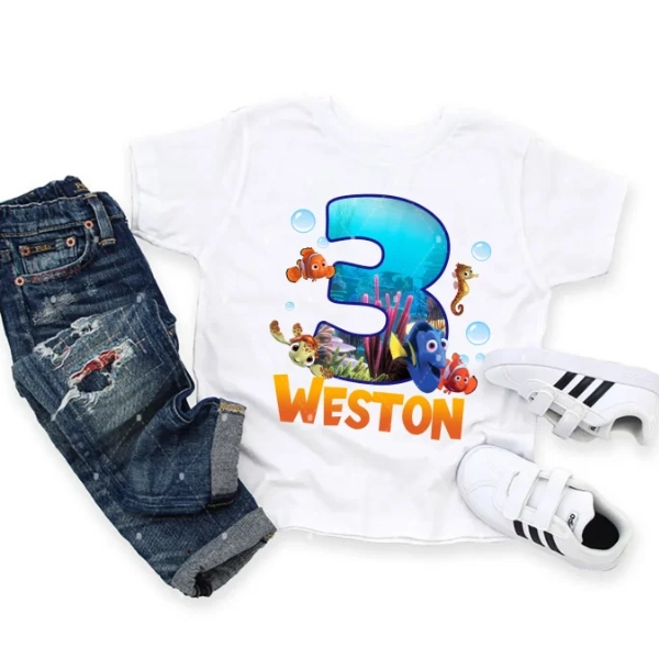 Personalized Finding Nemo and Finding Dory Birthday Shirt Customized Family Shirts for Finding Dory Theme Party