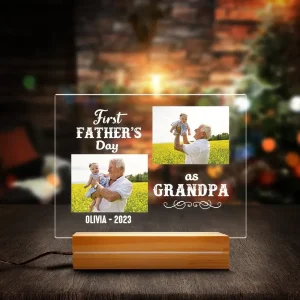 Personalized Photo Night Light Grandpa Grandchild