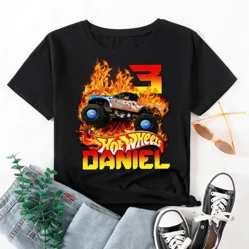 Personalized Racing Cars Birthday Shirt Family Matching Hot Wheel