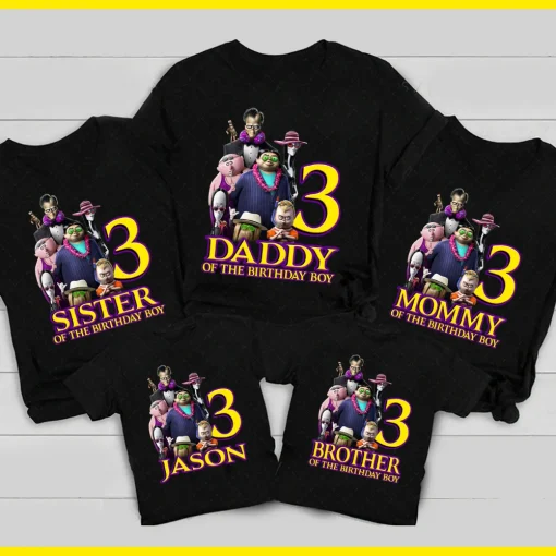 Personalized The Addams Family Birthday Shirt, The Addams Family Shirt, Halloween Family Party Shirt, Halloween Family Shirt, Christmas Family Shirt 2