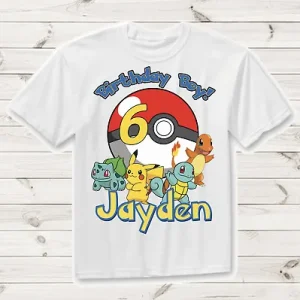 Pokemon Custom Birthday Shirt Personalized With Name And Age
