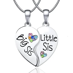 Sister Necklace for 2 Big Sister Little SisteR