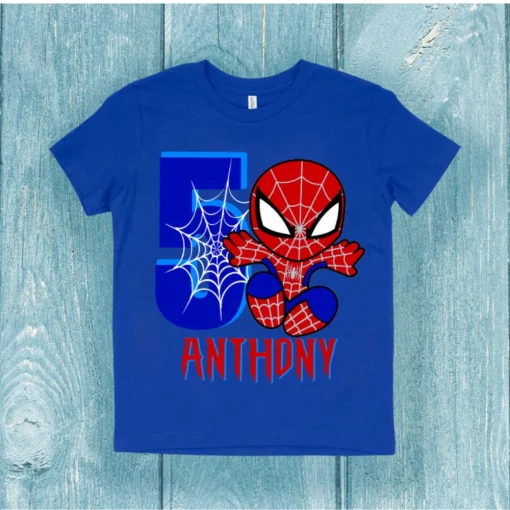 Spider Birthday Party Shirt for Kids and Adults2