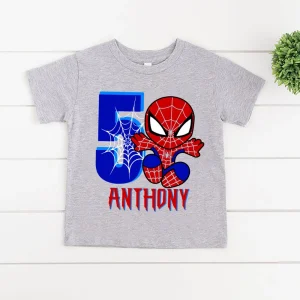 Spider Birthday Party Shirt for Kids and Adults