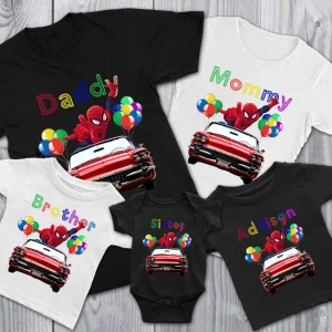 Spider Man Birthday Party Custom for Family Shirt