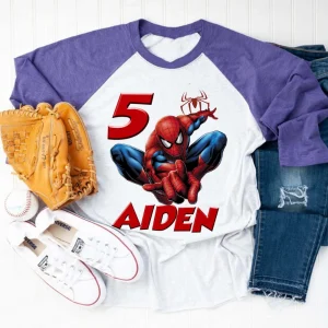 Spider Man Birthday Shirt for Kids 3