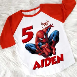 Spider Man Birthday Shirt for Kids