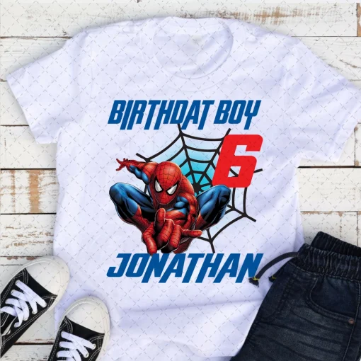 spiderman 6th birthday shirt