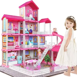 TEMI Doll House Dreamhouse Girl Toys - 4-Story 11 Doll House