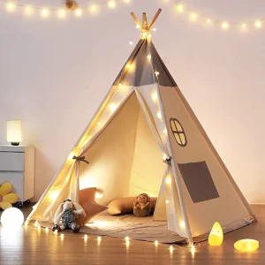 Teepee Tent for Kids with Light & Mat