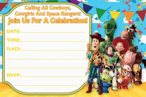 Toy Story Invitation Cards and Envelopes