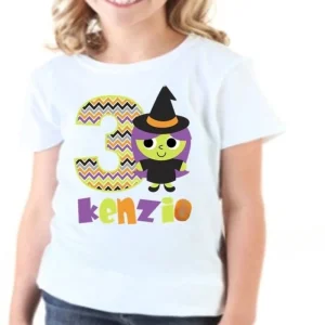 Witch Halloween Birthday Personalized Birthday Shirt