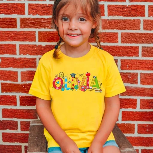 Back to School Tee with Toddler's Name-5
