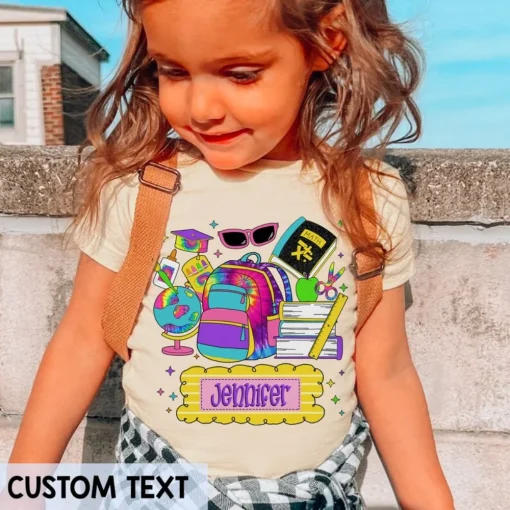 Custom Name Back to School Shirt for Toddlers-1