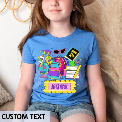 Custom Name Back to School Shirt for Toddlers-3
