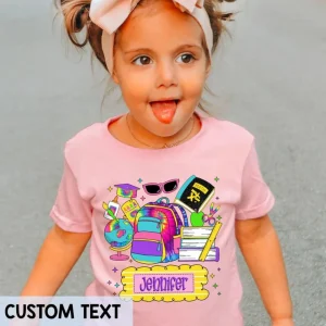 Custom Name Back to School Shirt for Toddlers-6
