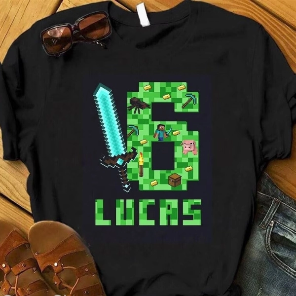 How to Make A Minecraft Birthday Shirt With Free SVG File