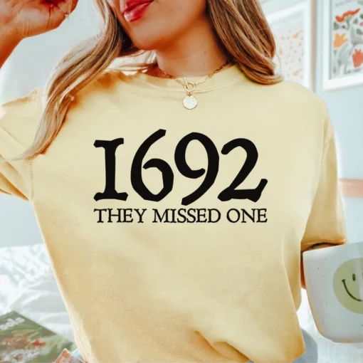 1692 They Missed One Comfort Color Shirt, Fall T Shirt, Salem Witch Trials TShirt, Salem Witch Shirt, Salem Massachusetts Witch TShirt Tee 3