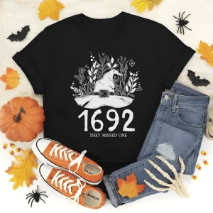 1692 They Missed One Comfort Color Shirt - Massachusetts Witch Trials Shirt, Salem Witch Shirt, Spooky Season Shirt 3