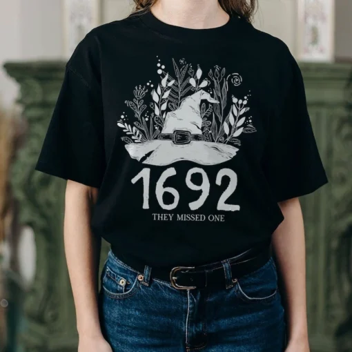 1692 They Missed One Comfort Color Shirt - Massachusetts Witch Trials Shirt, Salem Witch Shirt, Spooky Season Shirt 4