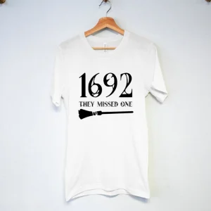 1692 They Missed One Salem Witch Trial Halloween T-shirt for Women, women's Halloween shirts, Halloween womens shirt, Salem Witch tees women 2