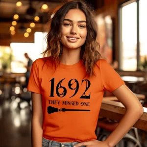 1692 They Missed One Salem Witch Trial Halloween T-shirt for Women, women's Halloween shirts, Halloween womens shirt, Salem Witch tees women