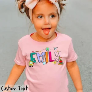 Toddler's Name Custom Back to School Shirt-9