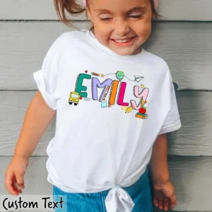Toddler's Name Custom Back to School Shirt-4