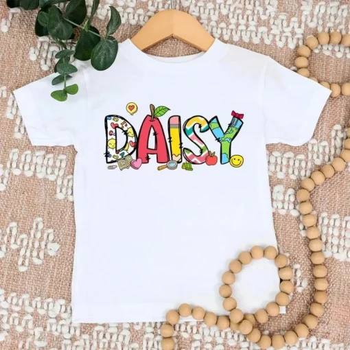Toddler's Name on Back to School Shirt-5