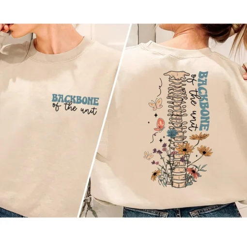 Backbone Of The Unit Shirt, Wildflowers Registered Nurse Shirt, Healthcare Worker, Healthcare Tee, Gift For Nurse Crewneck Sweatshirt