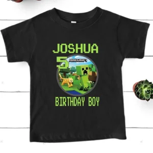 Birthday Shirt “Minecraft”, Personalized Shirt, Personalized Minecraft Gifts