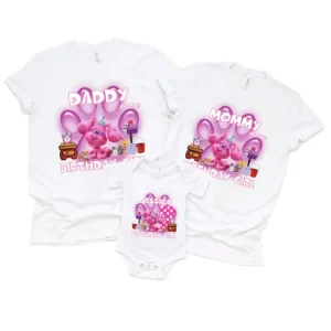 Blues Clues Birthday Girl Shirt, Pink Dog Family Shirt, Blue Dog Family Matching Birthday Shirt