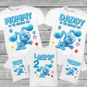 Blues Clues Birthday Shirt, Blue Dog Family Matching Birthday Shirt