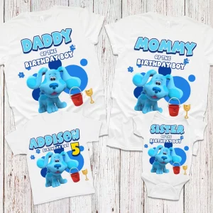 Blues Clues Magenta Birthday Shirt, Blue Dog Family Shirt,Blue Dog Family Matching Birthday Shirt,Magenta matching Girl birthday Gift 2