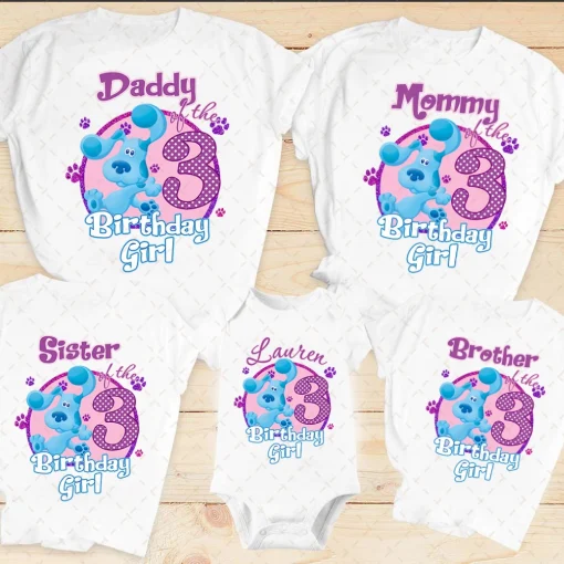 Blues clues dog Birthday Shirt, Magenta Family Shirts, Blues Clues Shirt, Blues Clues Party Shirt, Blues Clues Matching Outfit, Birthday Girl 2
