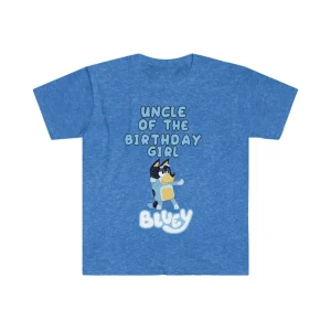 Bluey Bandit Uncle of the Birthday Girl Unisex Softstyle T-Shirt 3