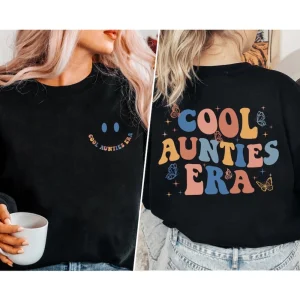 Cool Aunties Era Sweatshirt, Cool Aunts Club, Groovy Auntie Shirt, Retro Aunt Shirt, Auntie Shirt for Pregnancy Announcement