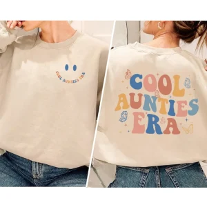 Cool Aunties Era Sweatshirt, Cool Aunts Club, Groovy Auntie Shirt, Retro Aunt Shirt, Auntie Shirt for Pregnancy Announcement 4