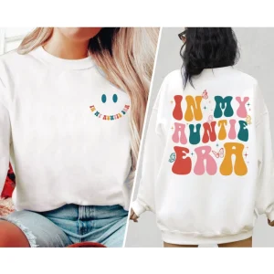 Cool Aunties Era Sweatshirt, Cool Aunts Club, Groovy Auntie Shirt, Retro Aunt Shirt, Auntie Shirt for Pregnancy Announcement, Birthday Gift 2