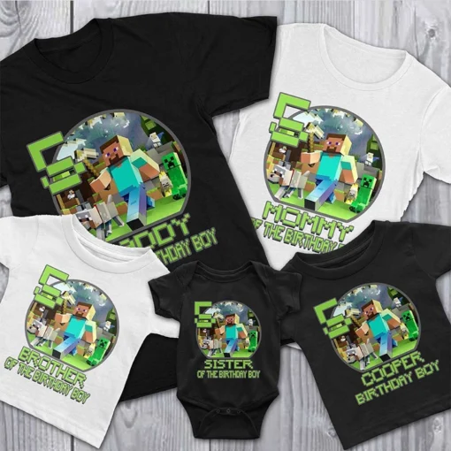 Custom Minecraft Birthday Boy Shirt, Family Minecraft Birthday Boy Shirt, Custom Birthday Boy Shirt,Minecraft Shirt,Birthday Minecraft Shirt 3