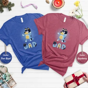 Cute Bluey Family Shirts, Bluey Mum Apparel, Personalized Bluey Clothing, Family Fun Shirts, Cartoon Character Tee 2